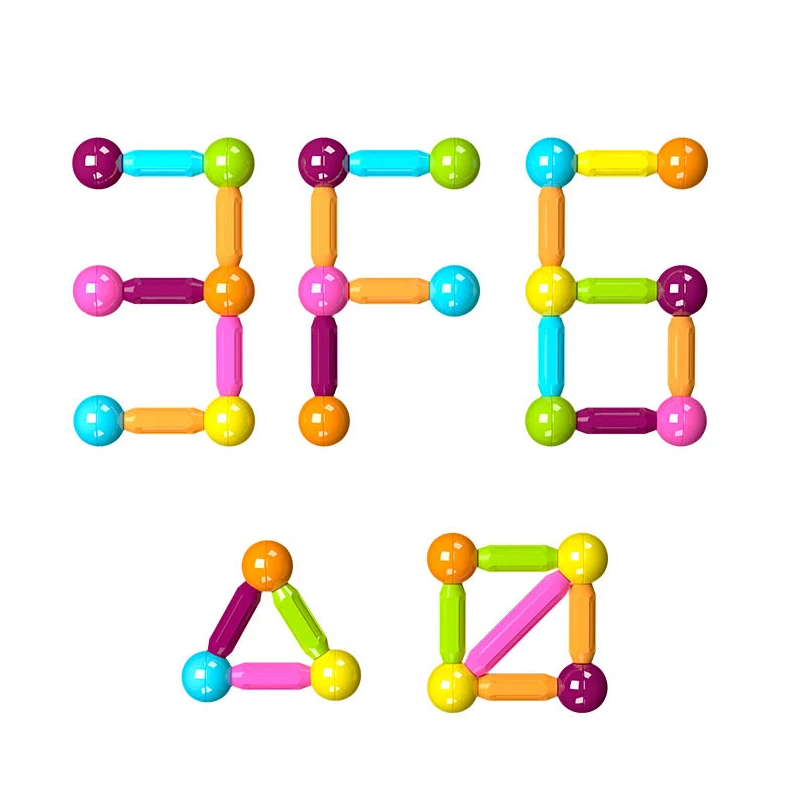 2021 Hot Selling 64 pcs Magnetic Sticks Toy Educational Construction Blocks Building Magnetic Bar Magnet Toys for Kids