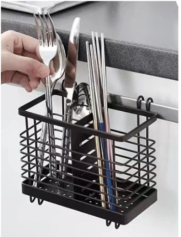 Hanging iron art drain creative home kitchen spoon chopsticks knife and fork storage box storage cage
