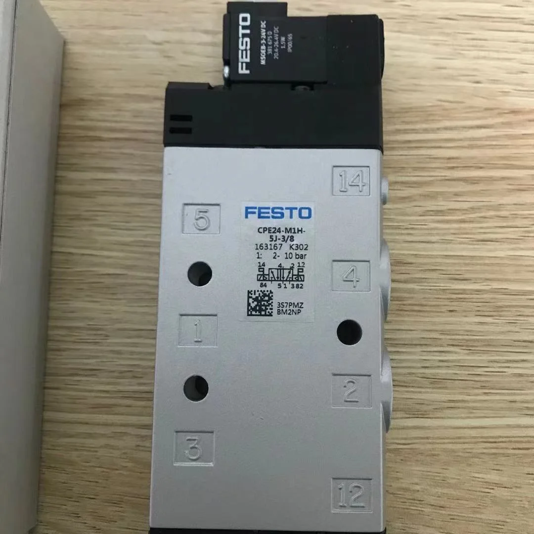 -Festo CPE24-M1H-5J-3/8 163167 Solenoid valve CPE24M1H-5J-3/8 163167 5 Way Valve