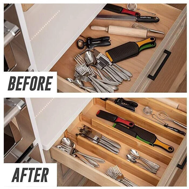 
Organizer Bamboo Kitchen Drawer Divider 