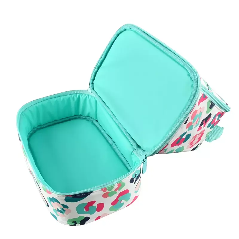 Full Color Printing 2 Layers Lunch Tote Bag With Waterproof Lining School Picnic Set