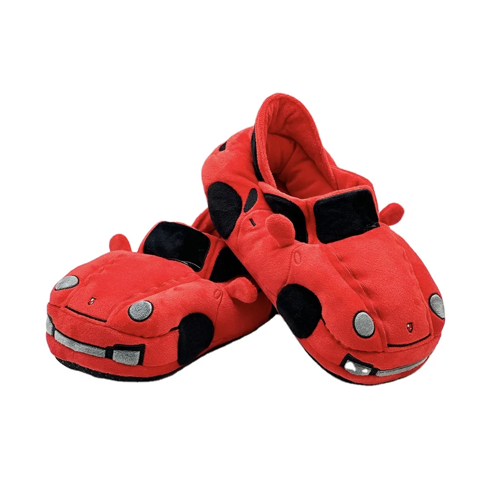 New Car plush slippers Racing  Slippers  Men Women Winter  Plush Home Slipper Soft Indoor Floor Shoes