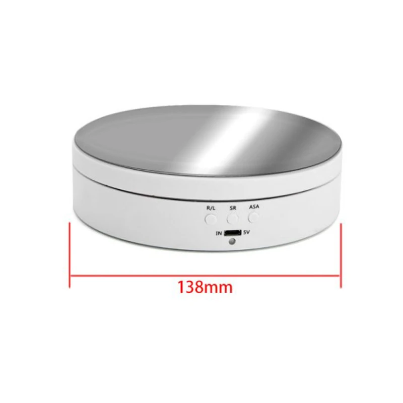 13.8CM 5V 3 Speeds Electric Rotating Display Stand Mirror 360 Degree Turntable Jewelry Holder For photography jewelry display
