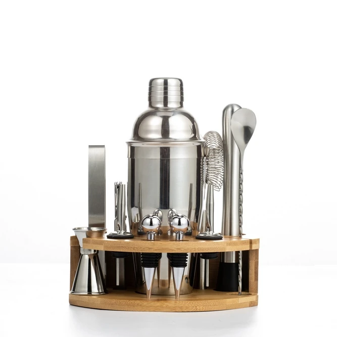 2023 Newest Product Stainless Steel Cocktail Shaker Bar Tools Kit Bartender kit Bar tools Set with Stand Bar set