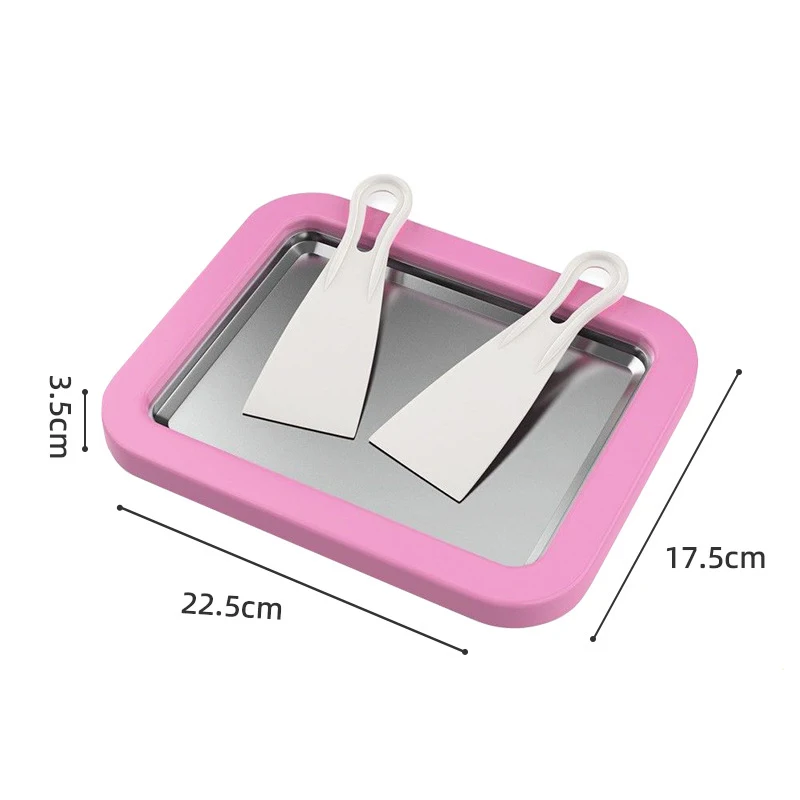 Household fried yogurt machine summer mini fried ice tray small homemade DIY snacks 304 stainless steel fried yogurt tray