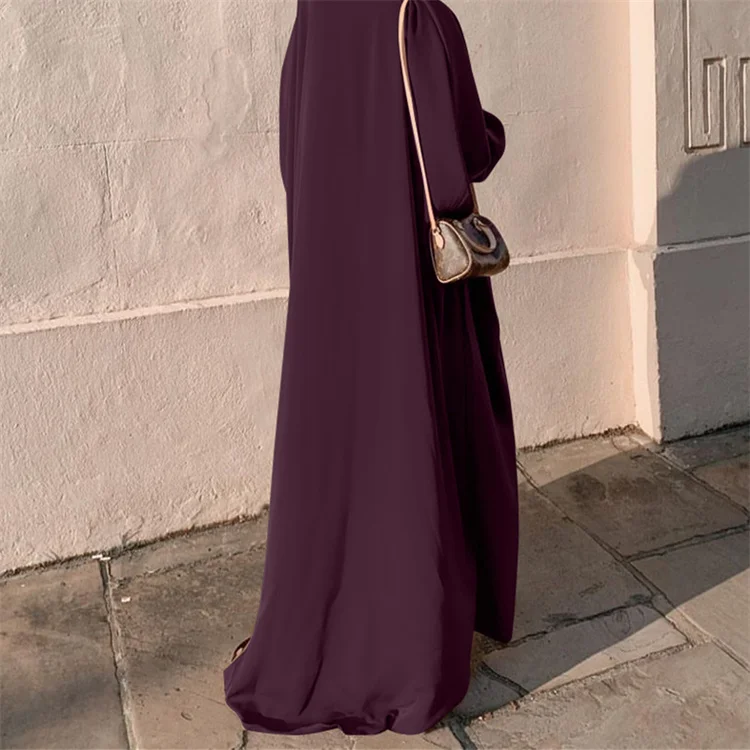 Kuwii Dubai New Muslim Hot-selling Plain Color Nida Prayer Clothes French 2 Pieces Batwing Sleeve Jilbab