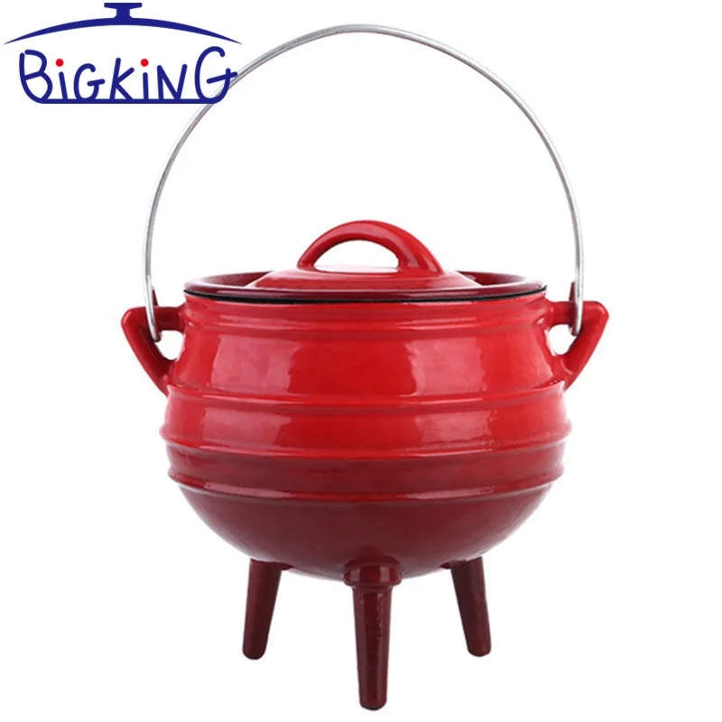 Чугунная эмалированная potjie горшок