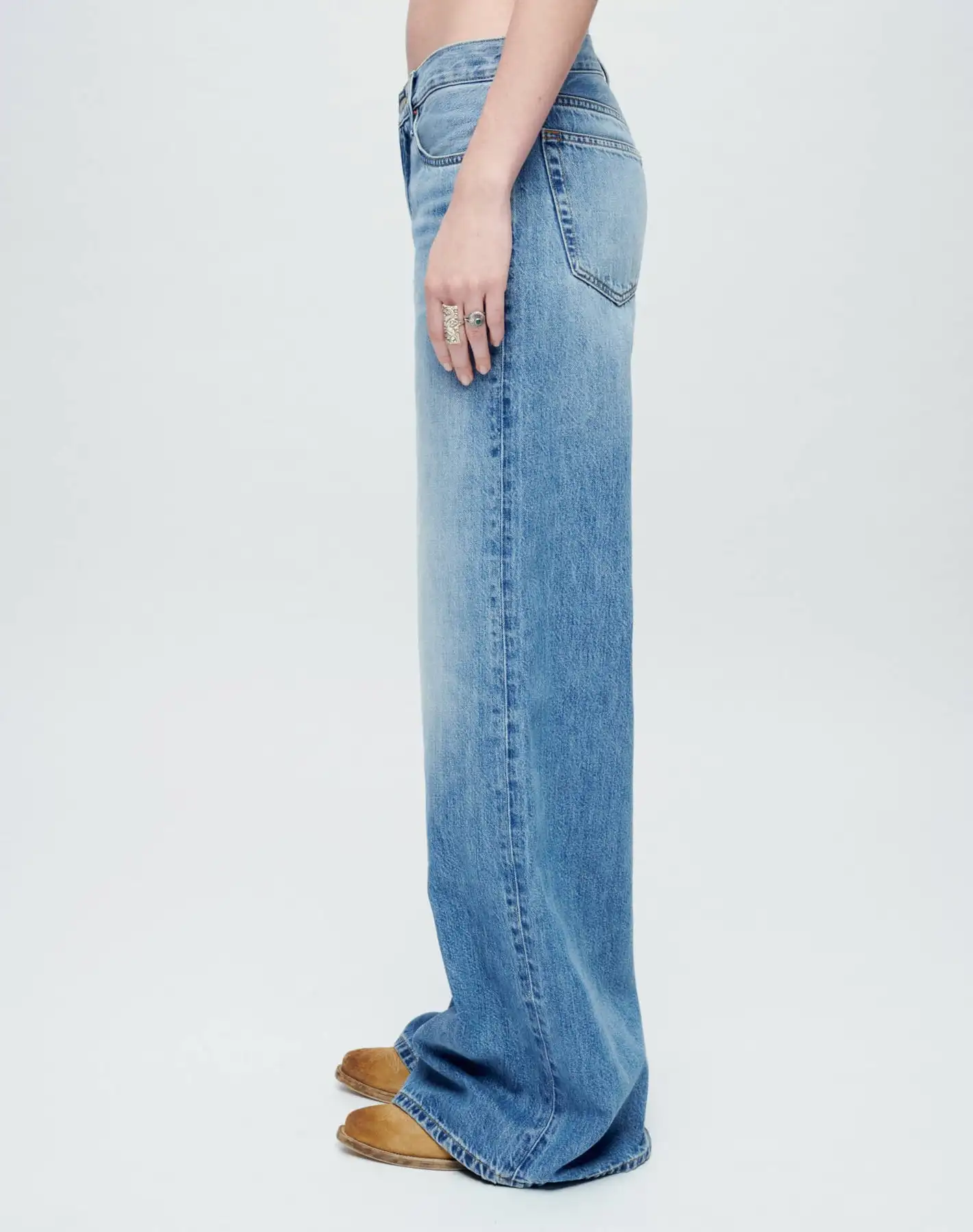 Custom Women Low Rise Wide Leg Denim Pants Loose Full Length Straight Jeans Baggy Wide Leg Jeans For Women