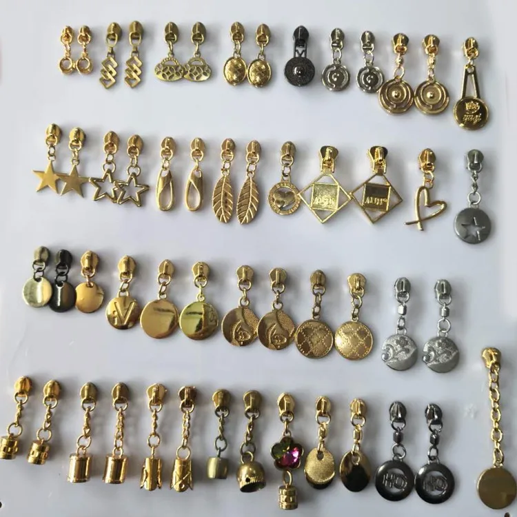 Застежка-слайдер с застежкой-молнией OEM Заводской фирменный логотип без никеля металлический автоматический замок цинковый сплав окрашенный