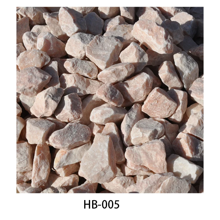 high quality of pink color HB-005  for landscaping and street roadside gravel  aggregate stone