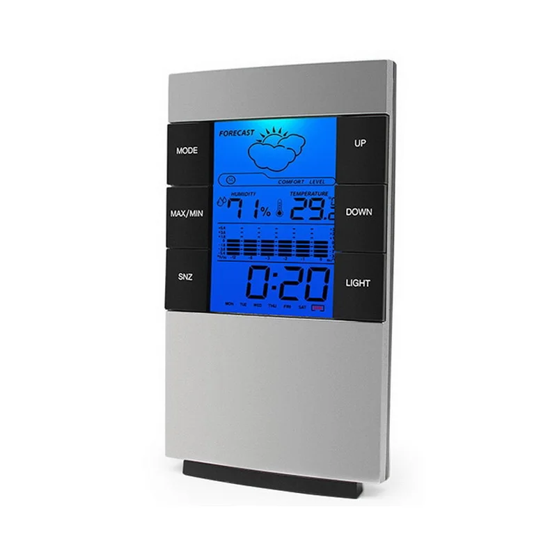 Digital Multifunction Weather Station Thermometer and Hygrometer Weather Forecast Thermometer Indoor and Outdoor