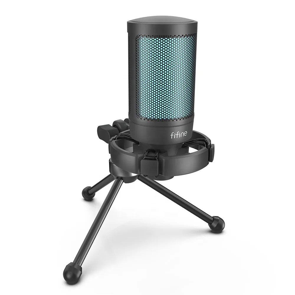 Профессиональные микрофоны Fifine A2 для трансляции подкастов USB проводной настольный микрофон RGB