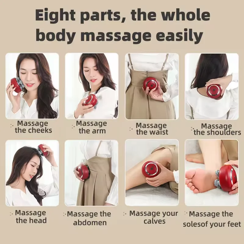 Electric Vibrating Hand Held Electric Octopus Head Scalp Massage Stimulator Brash Head Massager Machine