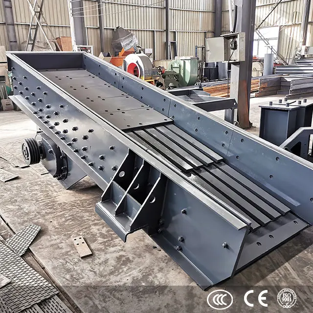 Low cost stainless steel grizzly hopper linear vibrating feeder for stone crusher