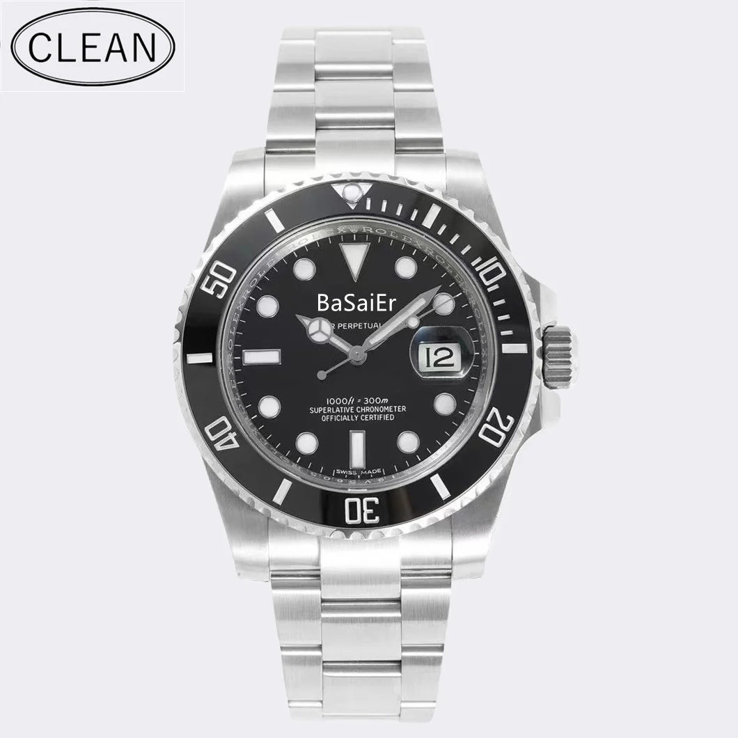 Часы ночного видения Clean Factory 3135 904L из нержавеющей стали с сапфировым стеклом автоматические Роскошные мужские часы
