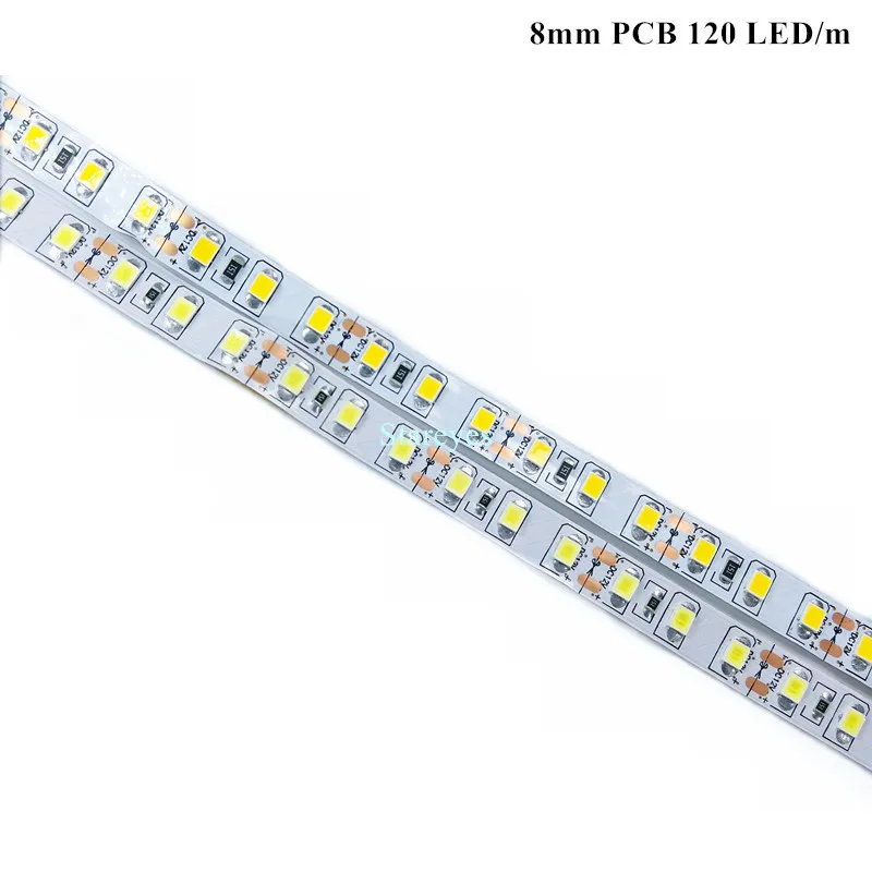 
Free shipping 100 Pcs LED Strip 5m SMD 2835 120 240 LED/m DC12V IP20 Non waterproof Flexible Ribbon String tape LED lamp light 
