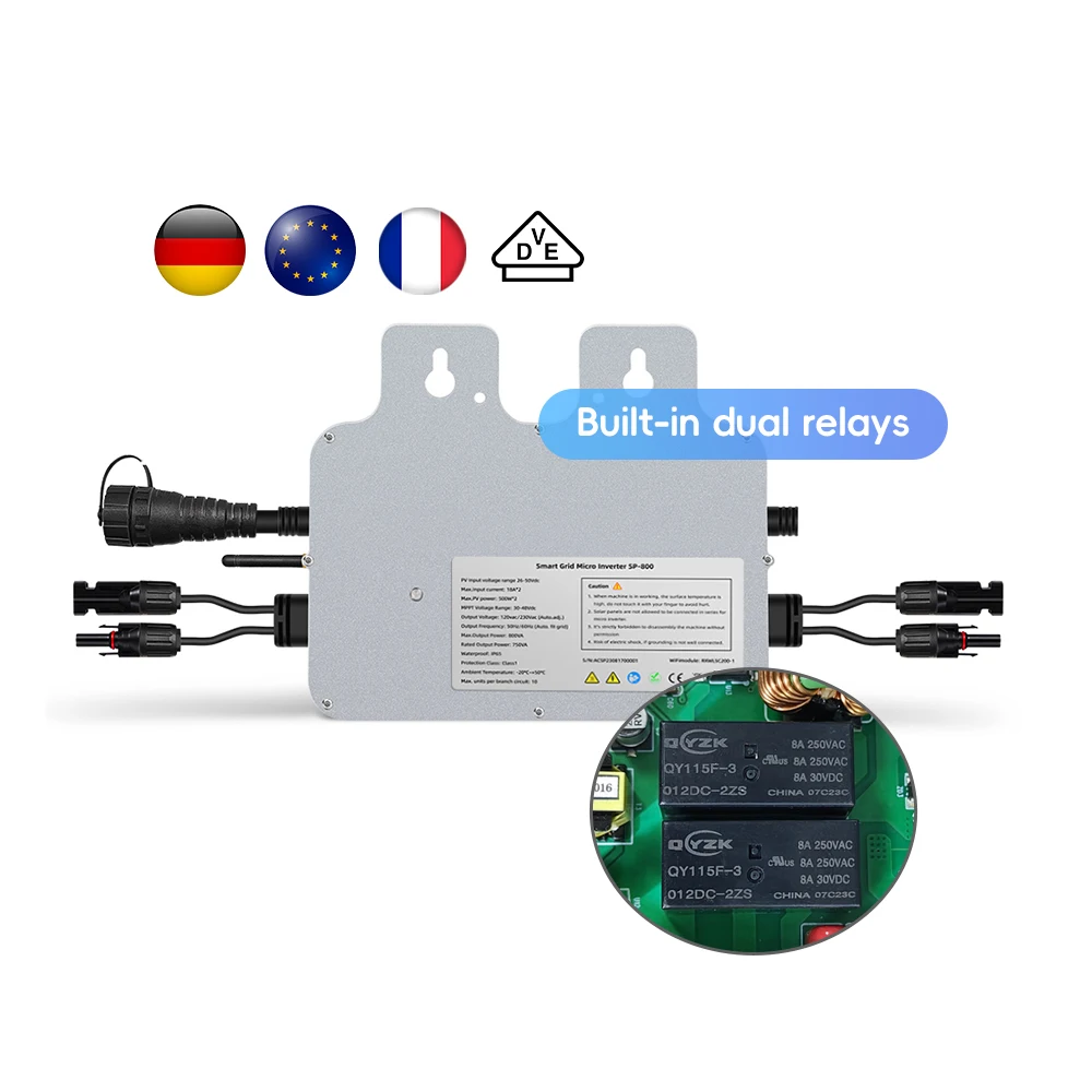 SP Solar Grid Micro inverter 800w Built-In Relay 2MPPT Plug And Play Micro-Wechselrichter 800w Mini Inverter