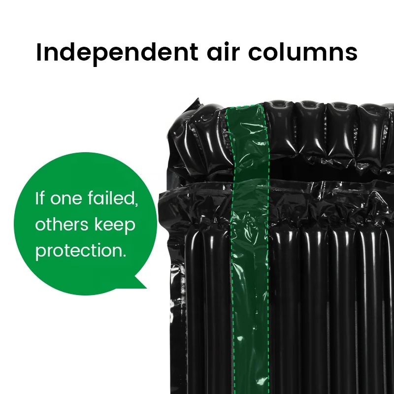 Black Color 100-200 microns Protective Cushion Wrapping Inflatable Air Column Bag