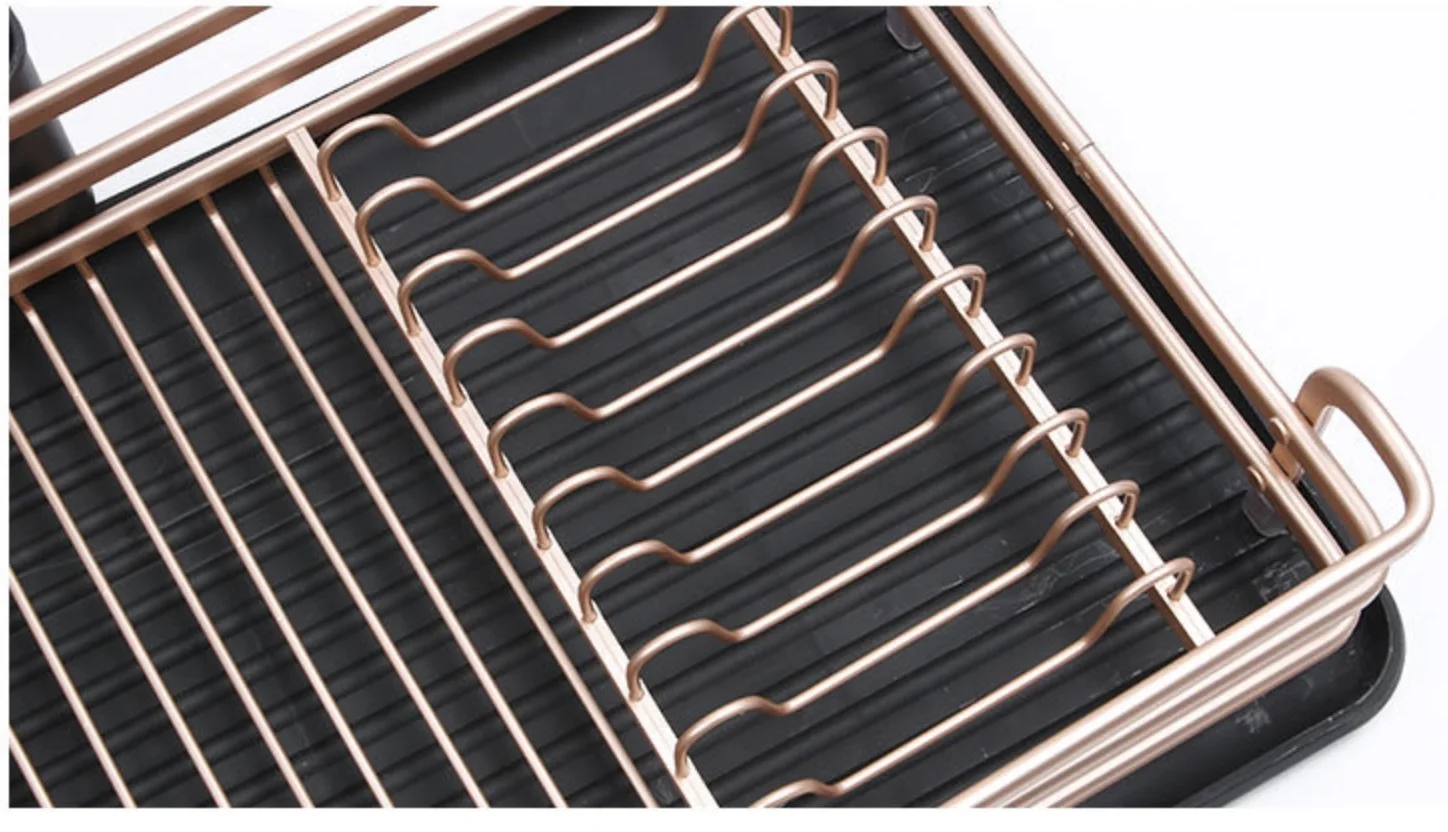 Dish Rack Drying Drainer Kitchen, Sink Counter Dishes Drainboard,Anti Rust Metal Dish Plate Drain Organizer Dryer Racks Holder