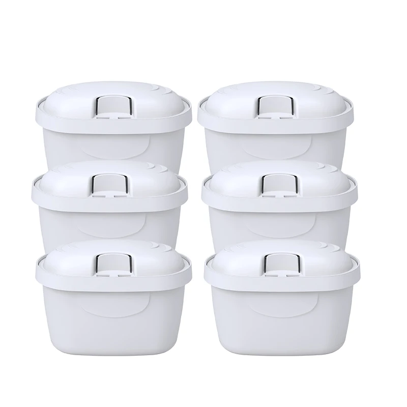 Water pitcher filter cartridge with activated carbon granular and ion-exchange resin reduce chlorine taste odor individual pack