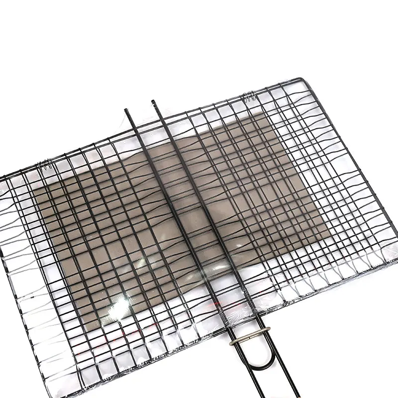 Сетка из нержавеющей стали для барбекю и гриля с деревянной ручкой аксессуары уличный гриль