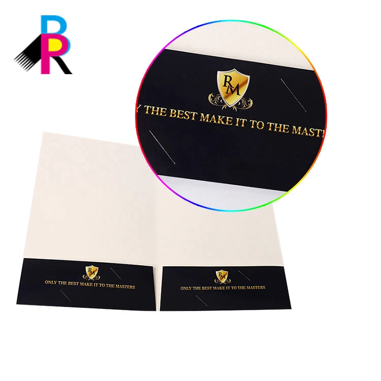 
Customized Logo Printing Black Good Quality Commercial Leaflet Presentation Folder 