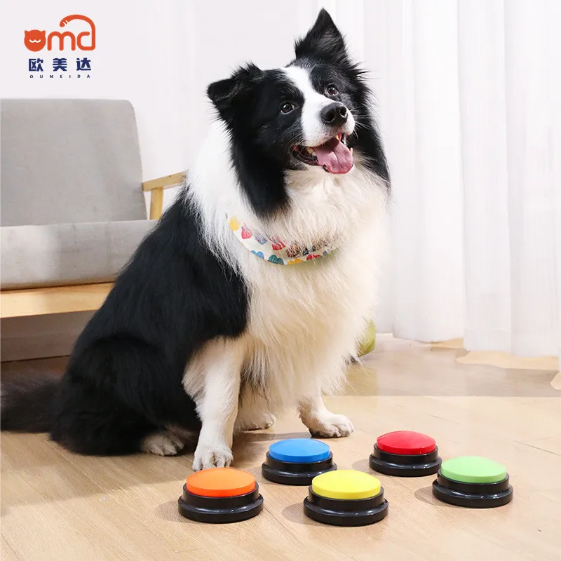 Factory supply recordable answer talking buzzer custom sound dog buttons can recording for dog training