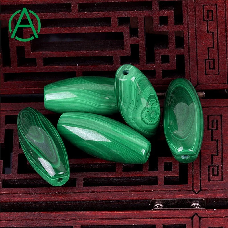 ArthurGem Natural Malachite Cylinder Barrel Beads Natural Malachite Stone Beads for Jewelry Making