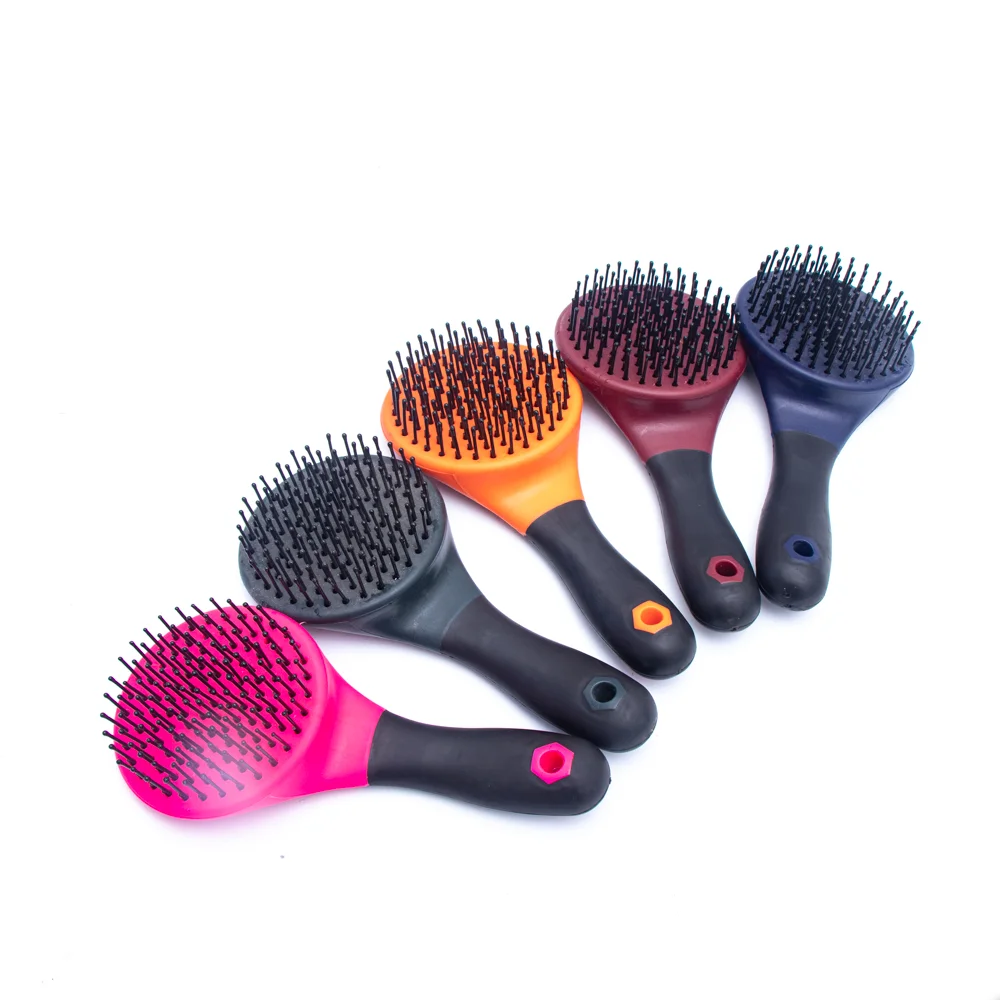 Grosir Cina pegangan lembut bulu kuda dan sikat ekor menerima logo kustomisasi multifungsi alat perawatan pembersih kuda sikat