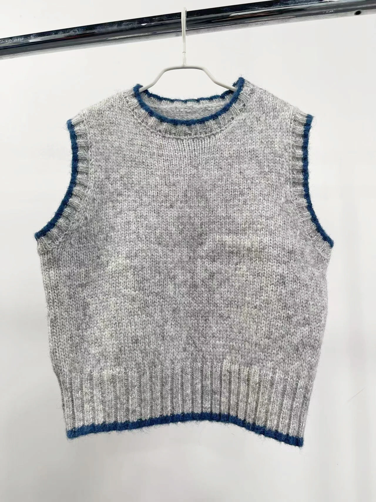 Early autumn and winter newest alpaca wool college wind vest round neck vest top for women