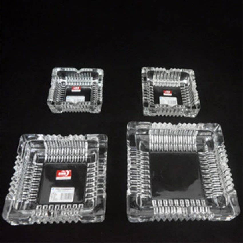 Glass Ashtray living room Home Accessories Bar office hotel large Custom logo Square Small Glass Ashtray