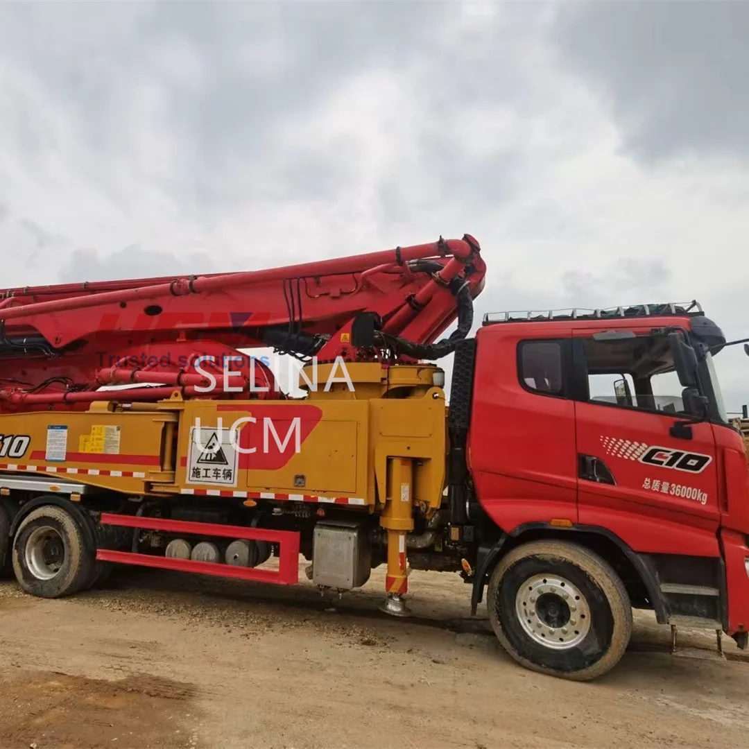Cost of Used Truck Mounted SANY 51m 52m Diesel Hydraulic Pump Concrete Boom Pump 51 m Volvo Chassis Concrete Pump Truck