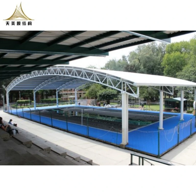 2024 New Custom PVDF PTFE ETFE Basketball Tennis Court Roof Tent Canopy Membrane Structure