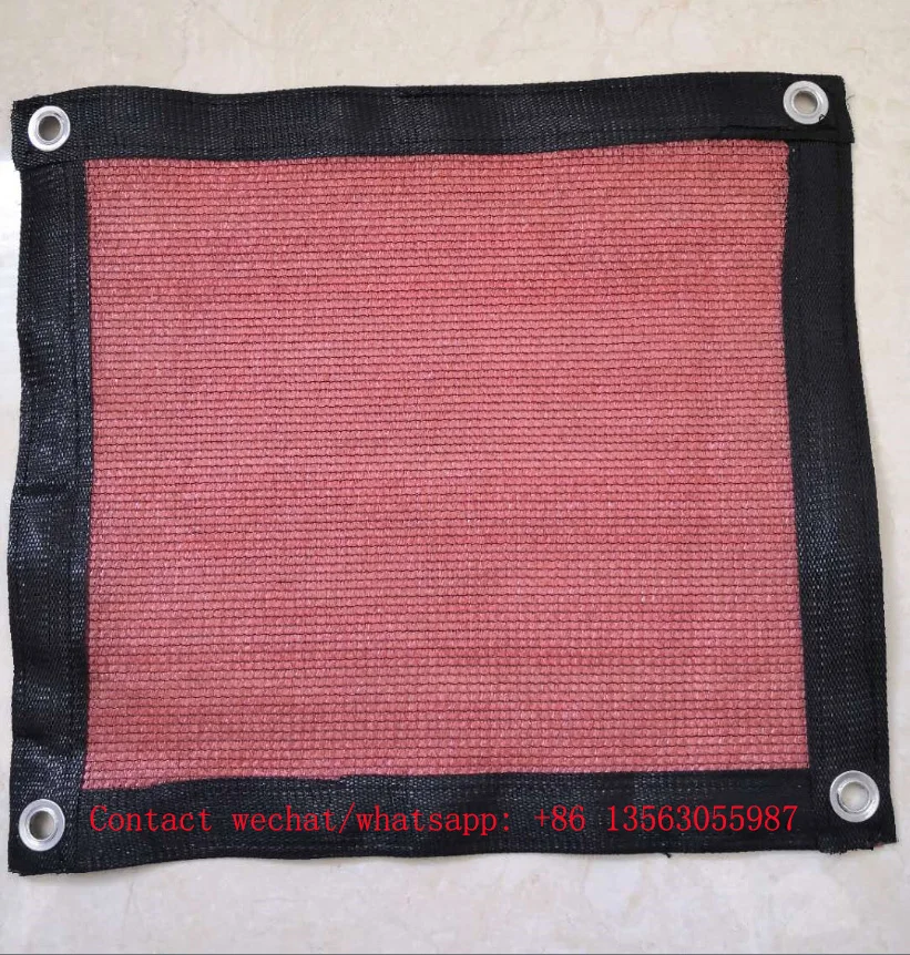 
Factory with gromets 120gsm 2mx50m PE taped red tape add black mono shade net for greenhouse agro and agricultural 
