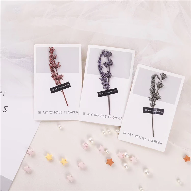 
newest high quantity dry flower plants invitation handmade paper greeting card gift 
