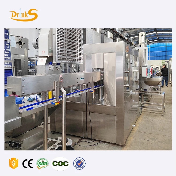1000-2000BPH Monobloc Soft Drink Cola Bottle Filling Machine / Equipment PET Plastic Bottle 3 in 1 Carbonated Drink Filling Line