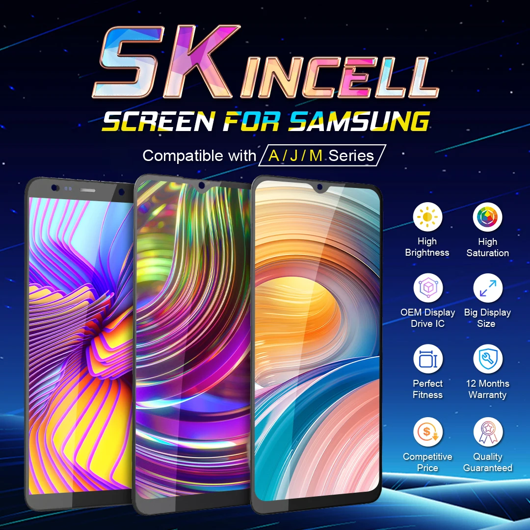 SK Incell LCD Mobile Phone Display For Sumsung A20 A30 A40 A50 A60 A70 S Series Note Series J Series Touch Screen Replacement