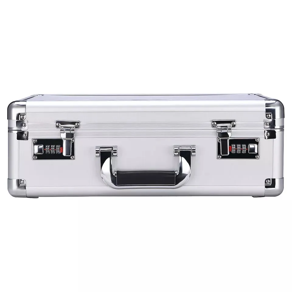 OEM/ODM Silver Aluminum Camera Carrying Case Portable Aluminum Accessory Case For Travelling Tool Carrying Box with Pre-cut Foam