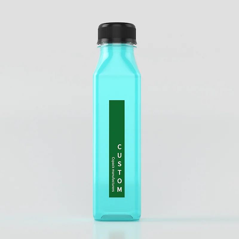 Supplier wholesale empty food grade transparent plastic sugarcane milk tea beverage smoothie bottles for carbonated juice