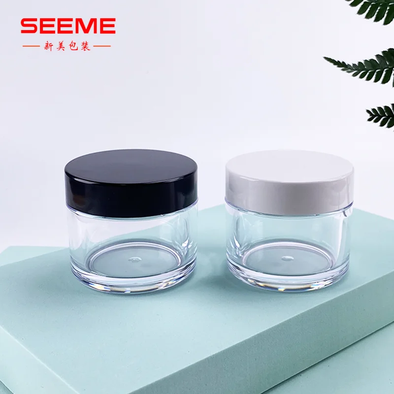 Wholesale high quality 50ml clear wholesale PETG plastic jars with lid