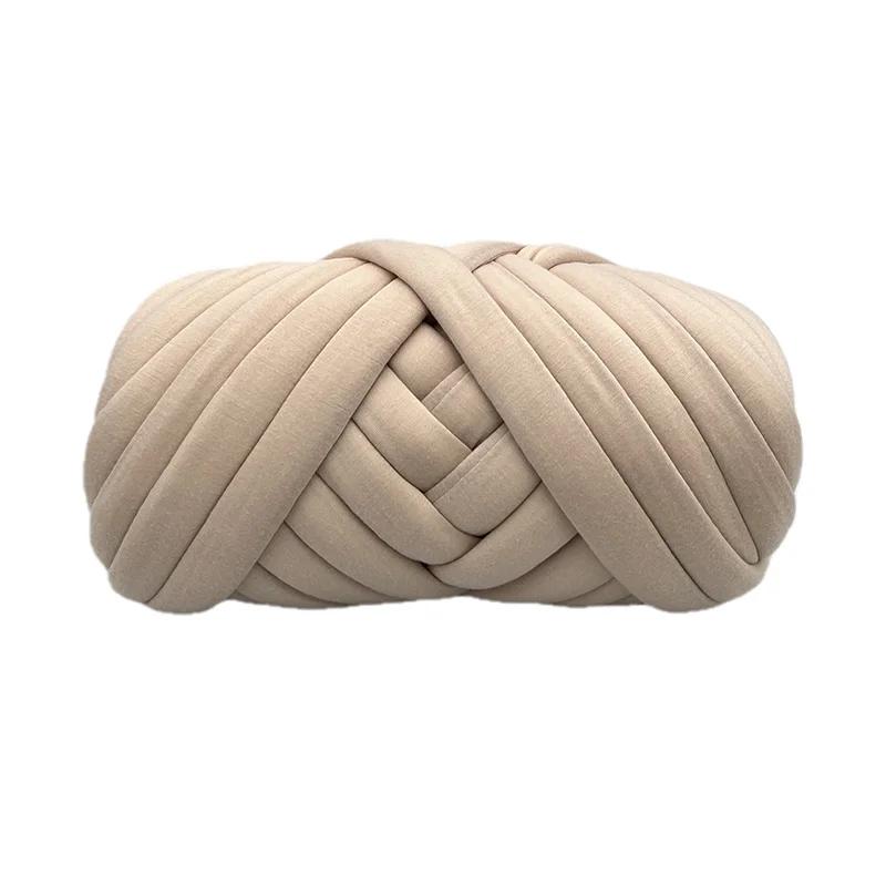 Factory wholesale soft chunky arm jumbo cotton tube yarn giant blanket hand knitting Filled Braid yarn