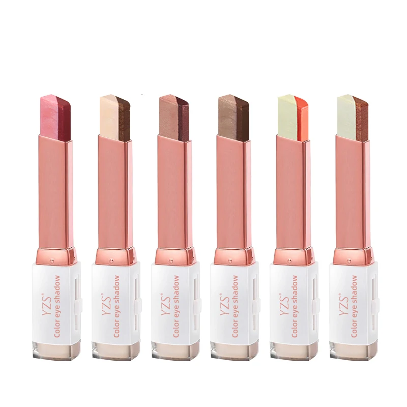 OEM Waterproof Double Colors Eyeshadow Sticks Matte Glitter Shimmer Velvet Gradient Eye Shadow Stick for Girl