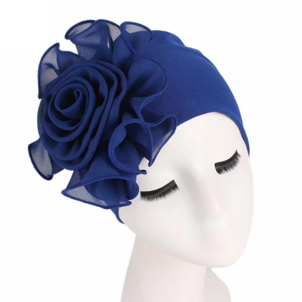 Women Flower Elastic Turban Beanie Head Wrap Chemo Cap Hat