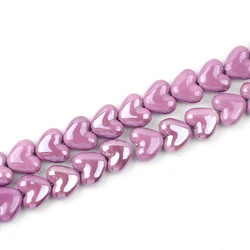 Love Heart Shape Beads Ceramic Beads For Jewelry Making Straight Hole Beads Handmade DIY