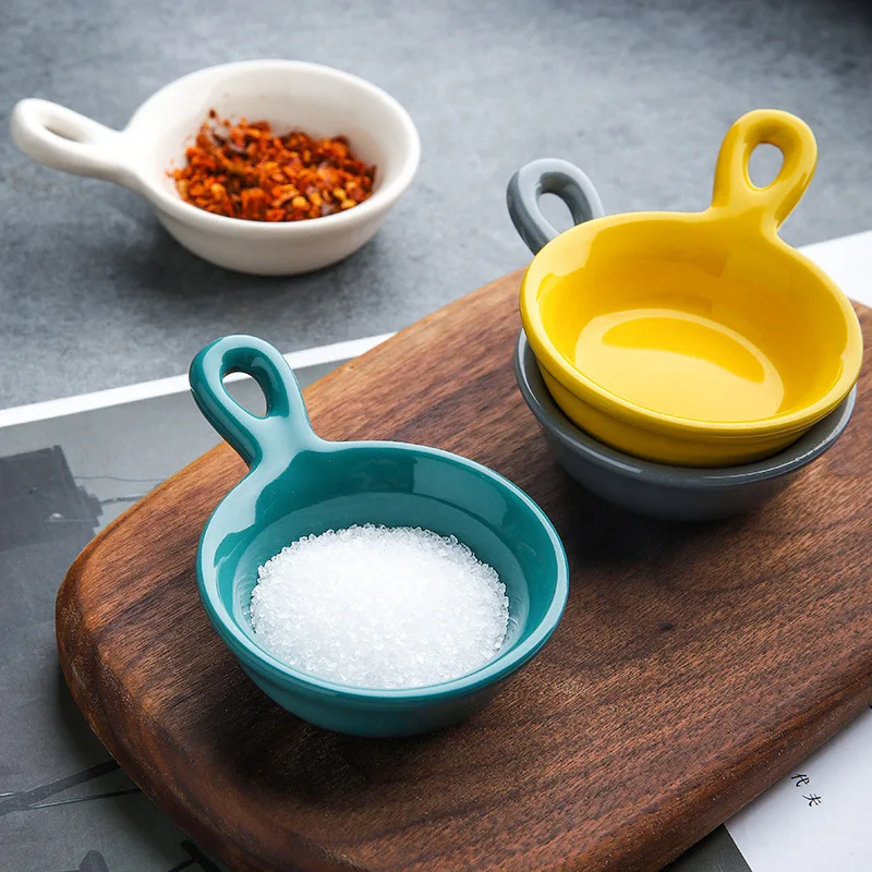 Mini Macaron Color Ceramic Soy Sauce Dipping Dish Fruit Sushi Wasabi Vinegar Taste Seasoning Serving Bowl Restaurant Dinnerware