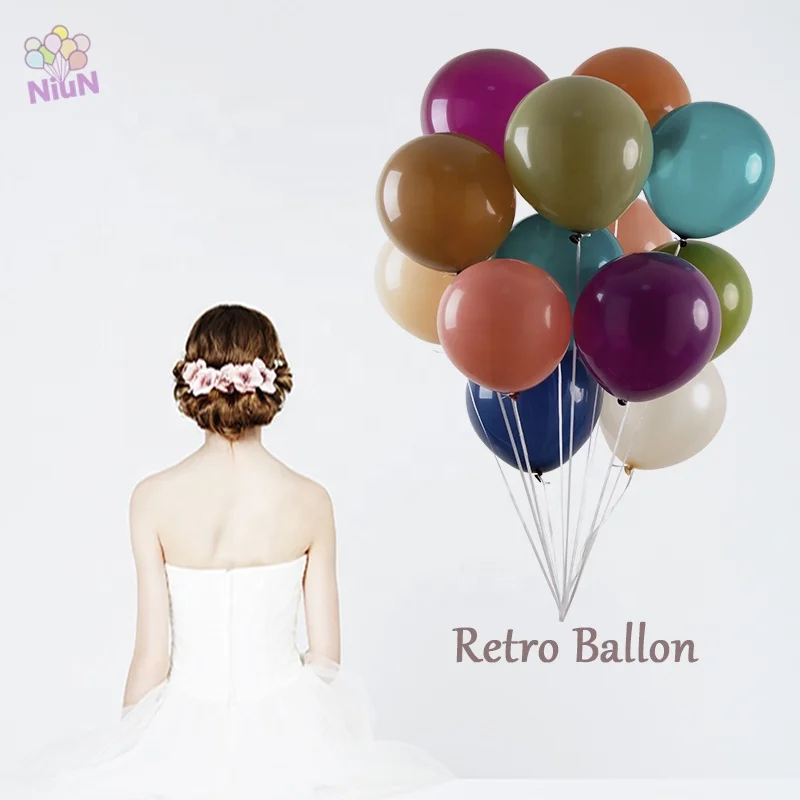 12inch 2.8g retro color latex balloon pop party decoration instagram retro bean green