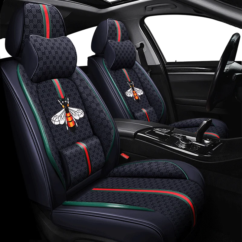 High Quality Polyester Leather Car Seat Covers Luxury Cushion Covers Car Seat Decoration Accessories