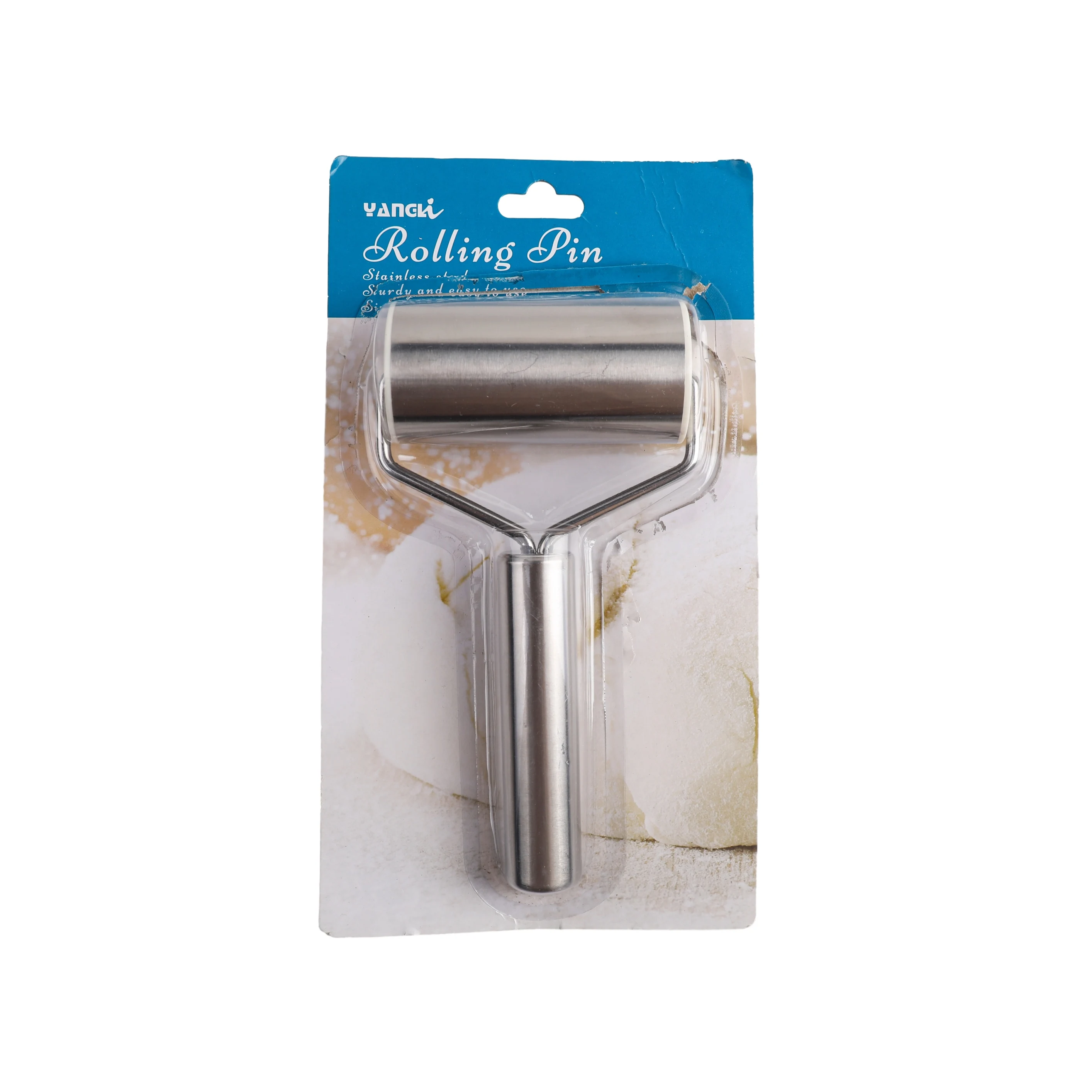 Customized Kitchen Gadget T-Shaped Stainless Steel Rolling Pin Pastry Baker Roller for Cake
