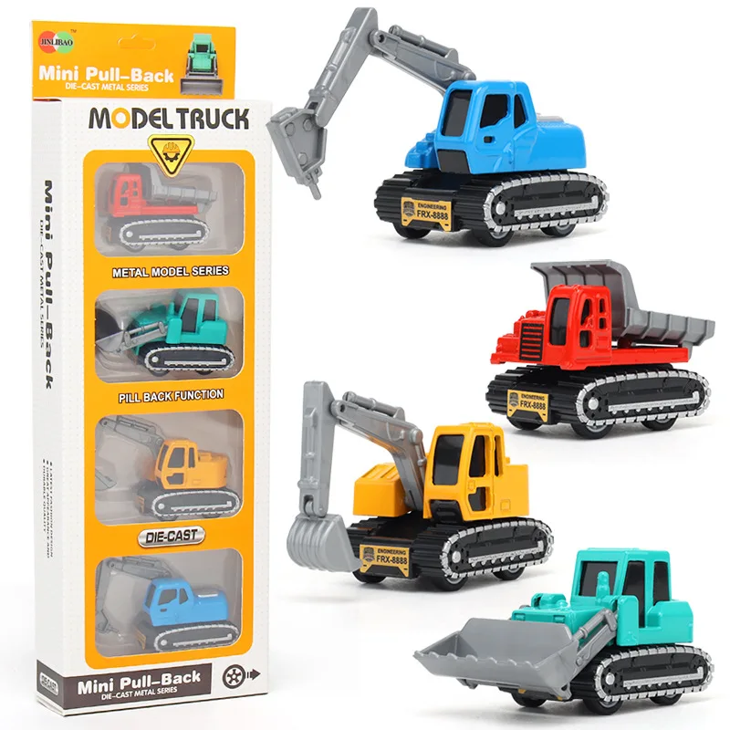 Children 1/64 Mini Friction Alloy Toy Car Metal Fire Engine Engineering Vehicle Toy Friction Alloy Toy Car