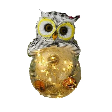 New Solar LED Resin Owl Ball Outdoor Villa Garden Landscape Lamp